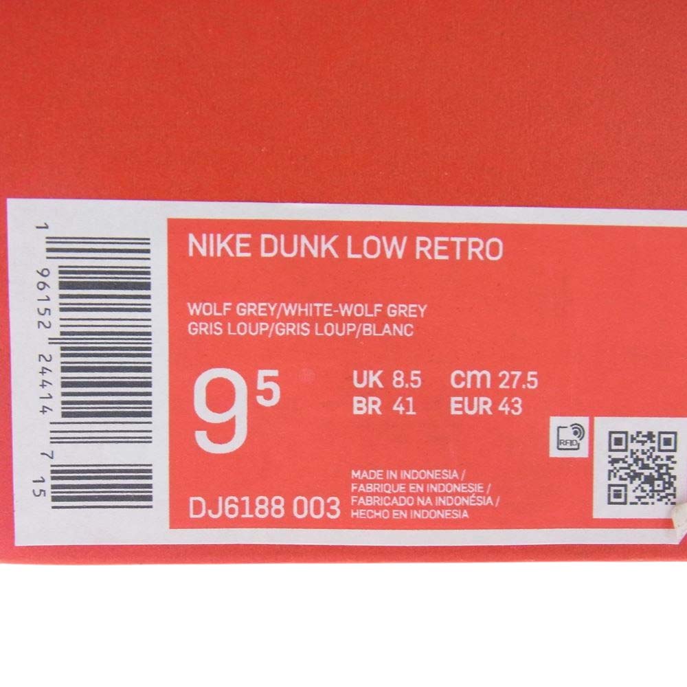 NIKE ナイキ DJ6188-003 Dunk Low Grey and White ダンク ロー グレー アンド ホワイト スニーカー ホワイト系 グレー系 27.5cm【新古品】【未使用】【中古】