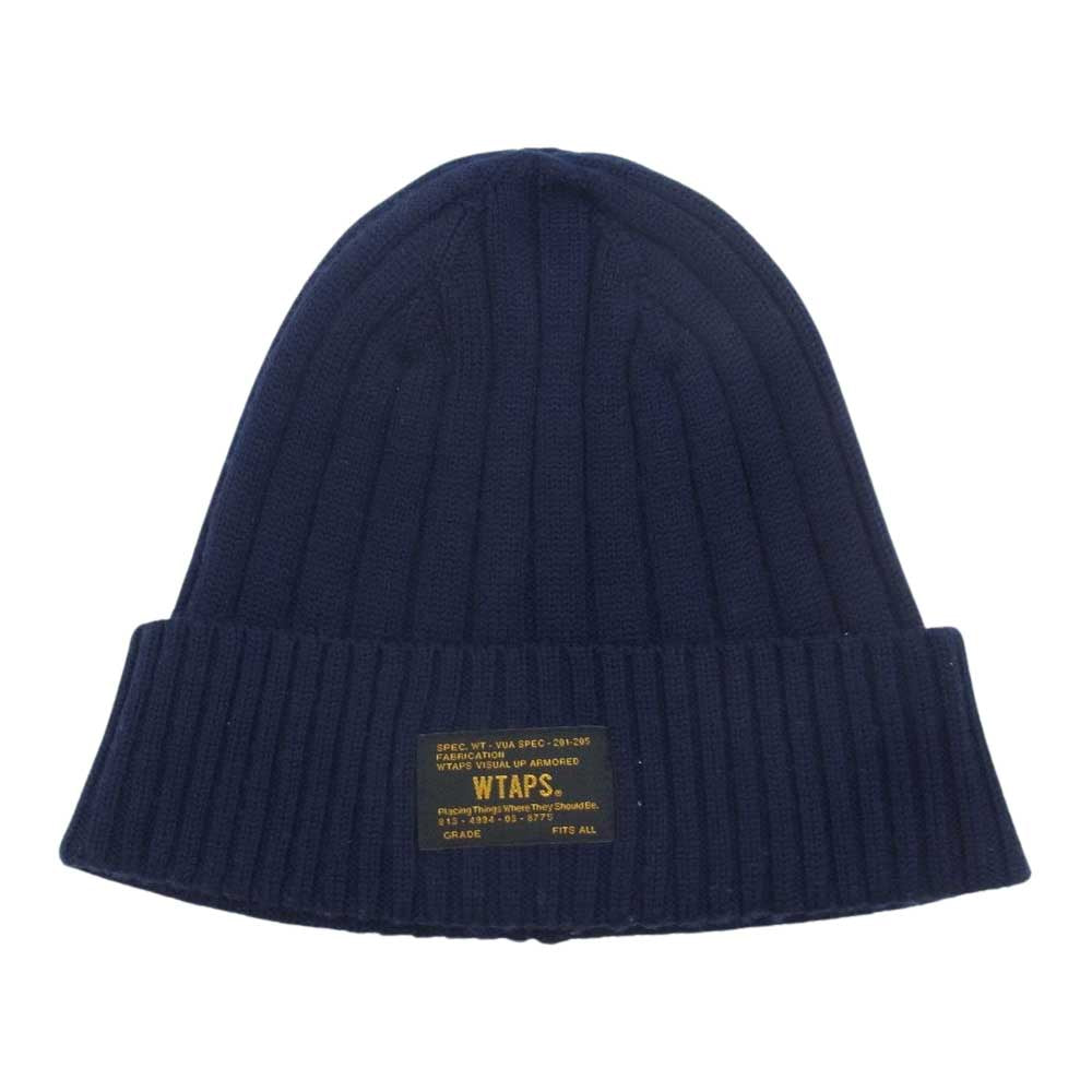 WTAPS ダブルタップス 15AW 152MADT-HT04 Beanie 04 WOOL ビーニー ウール ニット キャップ 帽子 ネイビー系 F【中古】