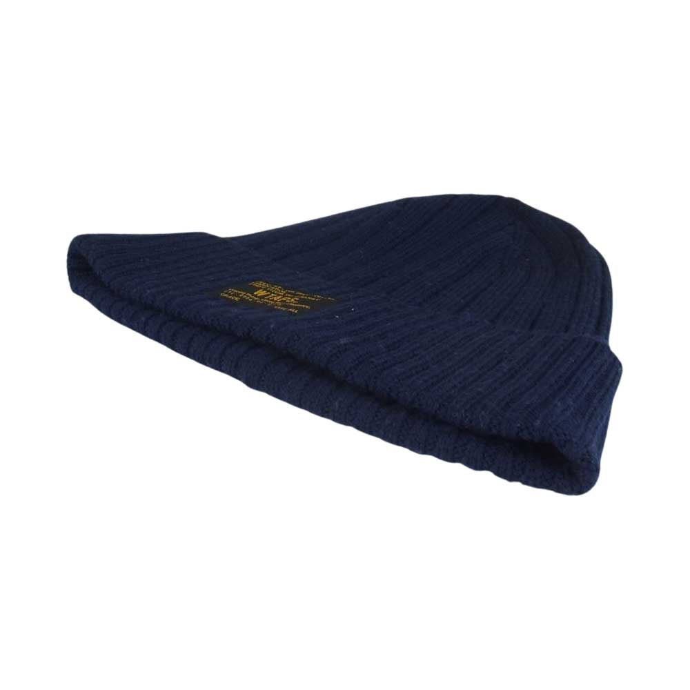 WTAPS ダブルタップス 15AW 152MADT-HT04 Beanie 04 WOOL ビーニー ウール ニット キャップ 帽子 ネイビー系 F【中古】