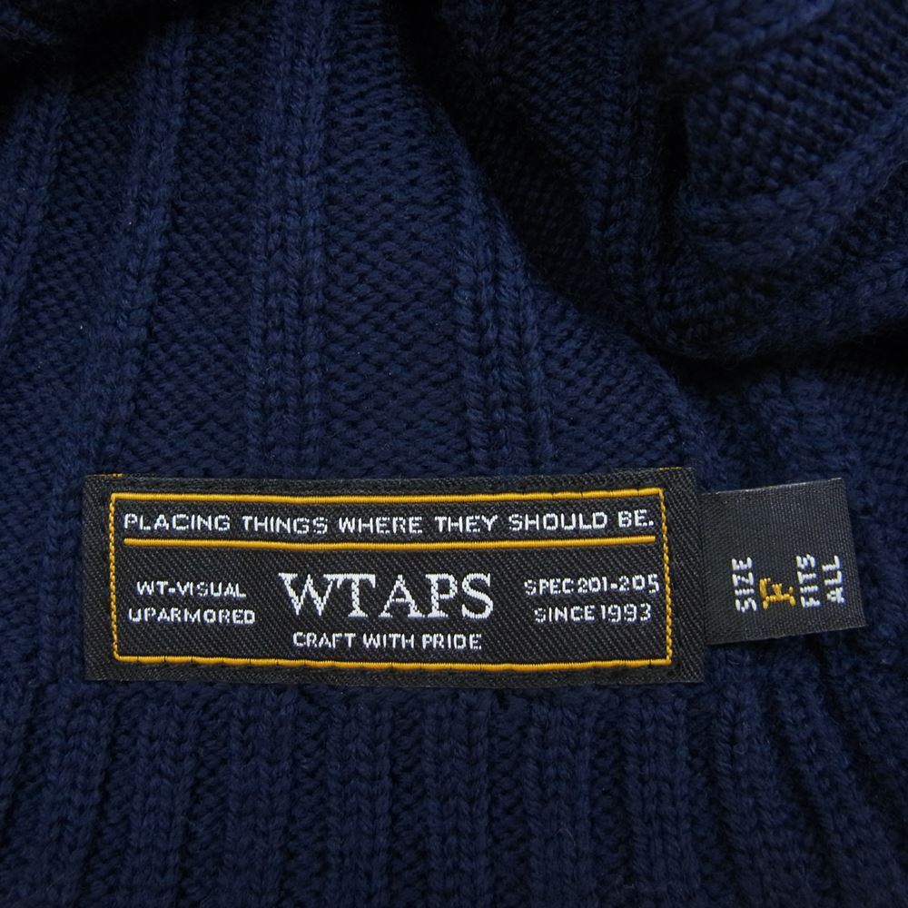 WTAPS ダブルタップス 15AW 152MADT-HT04 Beanie 04 WOOL ビーニー ウール ニット キャップ 帽子 ネイビー系 F【中古】