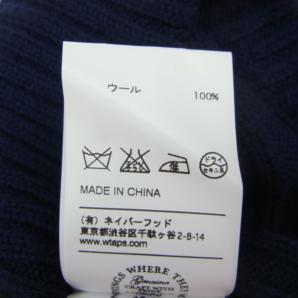 WTAPS ダブルタップス 15AW 152MADT-HT04 Beanie 04 WOOL ビーニー ウール ニット キャップ 帽子 ネイビー系 F【中古】
