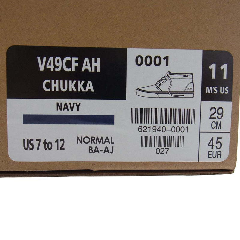 VANS バンズ V49CF-AH × A.H エーエイチ 長谷川昭雄 CHUKKA フィナム スニーカー ネイビー系 29cm【中古】