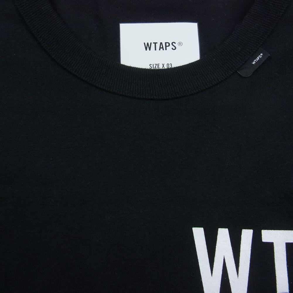 WTAPS ダブルタップス 21SS 211ATDT-CSM17 INSECT02 / LS / COPO ロゴ プリント ポケット 長袖 Tシャツ ロングスリーブ ロンT ブラック系 03【中古】