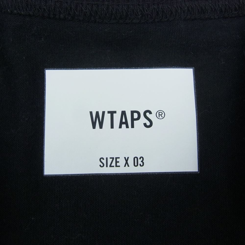 WTAPS ダブルタップス 21SS 211ATDT-CSM17 INSECT02 / LS / COPO ロゴ プリント ポケット 長袖 Tシャツ ロングスリーブ ロンT ブラック系 03【中古】
