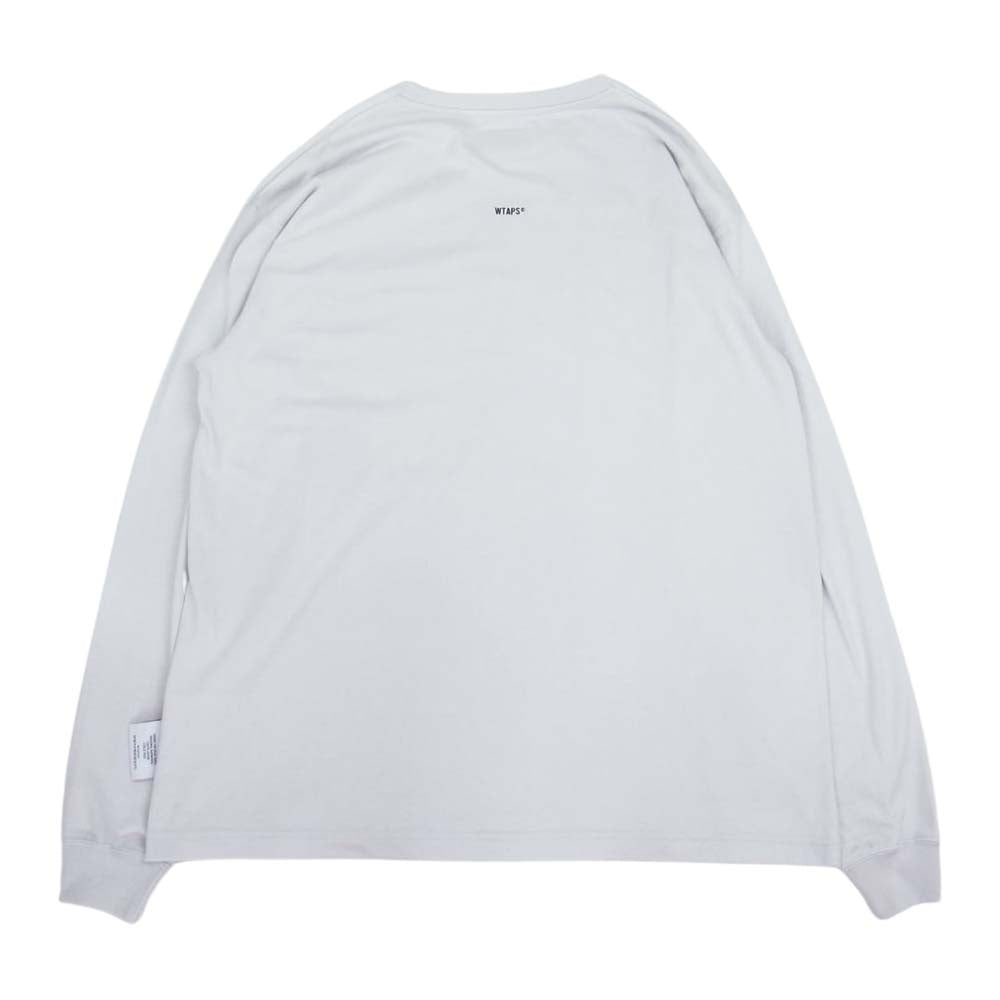 WTAPS ダブルタップス 21SS 211ATDT-CSM16 INSECT 01/LS/COPO インセクト ロゴ ポケット 長袖 Tシャツ ロングスリーブ ロンT グレー系 ライトグレー 03【中古】