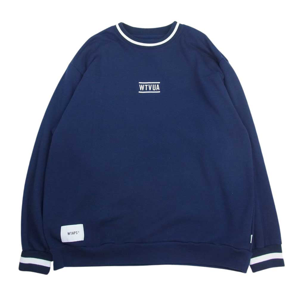 WTAPS ダブルタップス 21AW 212ATDT-CSM17 WTVUA CREW NECK COPO クルーネック スウェット ネイビー系 03【中古】