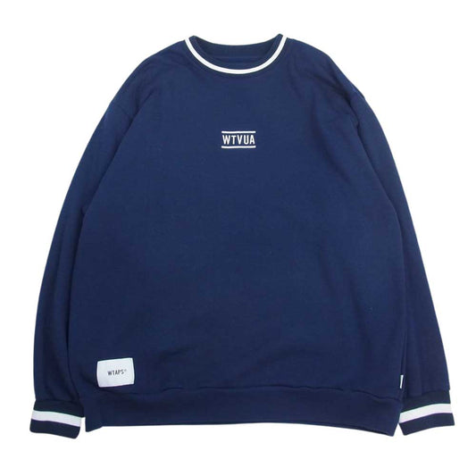 WTAPS ダブルタップス 21AW 212ATDT-CSM17 WTVUA CREW NECK COPO クルーネック スウェット ネイビー系 03【中古】