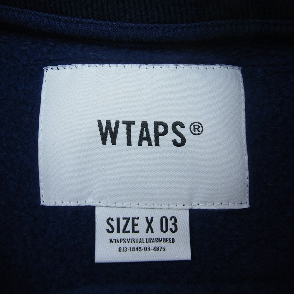 WTAPS ダブルタップス 21AW 212ATDT-CSM17 WTVUA CREW NECK COPO クルーネック スウェット ネイビー系 03【中古】