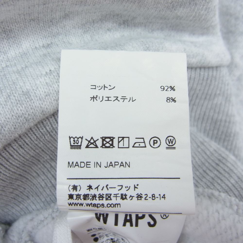 WTAPS ダブルタップス 19AW 192ATDT-CSM16 AXE. DESIGN HOODED 02 SWEAT SHIRT フーデッド スウェット シャツ パーカー フーディー フード ロゴ刺? グレー系 02【中古】