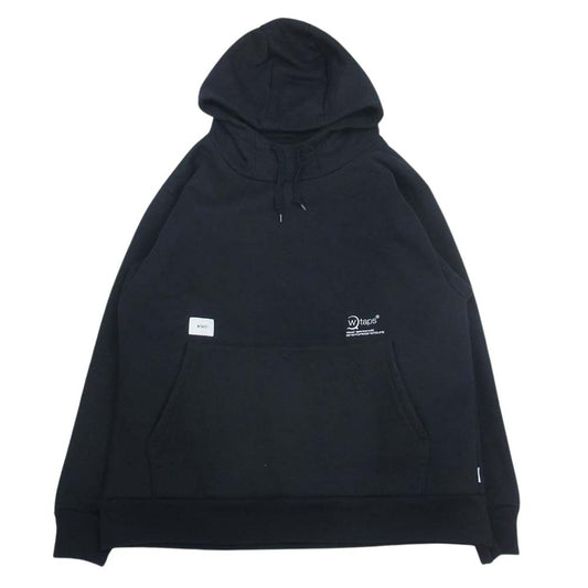WTAPS ダブルタップス 20AW 202ATDT-CSM30 OG HOODED SWEAT SHIRT フーデッド スウェット シャツ パーカー フード フーディー ロゴ刺繍 ブラック系 03【中古】