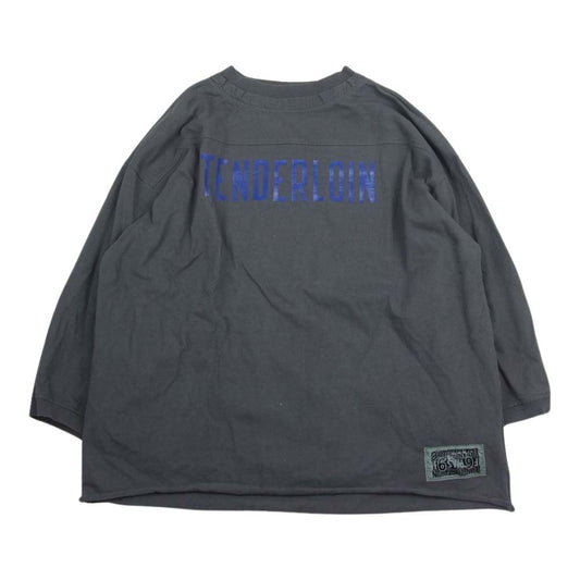 TENDERLOIN テンダーロイン 20AW FOOTBALL SHT フットボール シャツ 七分袖 Tシャツ バックロゴ プリント グレー系 XL【中古】
