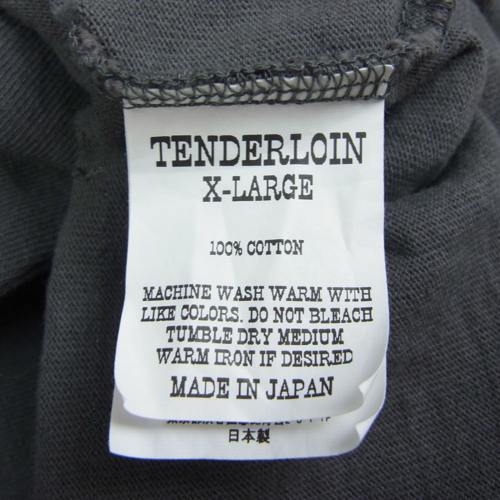 TENDERLOIN テンダーロイン 20AW FOOTBALL SHT フットボール シャツ 七分袖 Tシャツ バックロゴ プリント グレー系 XL【中古】