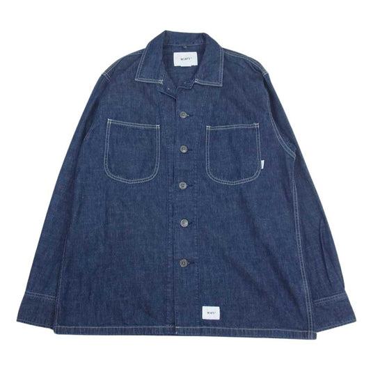 WTAPS ダブルタップス 19SS 191WVDT-SHM02 L/S DENIM WORK SHIRT デニム ワーク シャツ コットン 長袖 インディゴブルー系 02【中古】