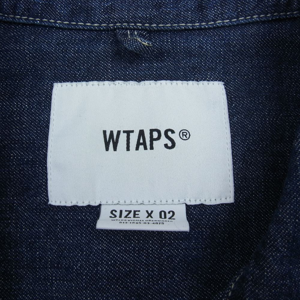 WTAPS ダブルタップス 19SS 191WVDT-SHM02 L/S DENIM WORK SHIRT デニム ワーク シャツ コットン 長袖 インディゴブルー系 02【中古】