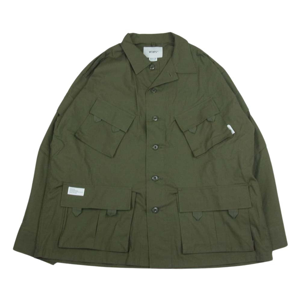 WTAPS ダブルタップス 21AW 212BRDT-SHM03 MODULAR LS COTTON RIPSTOP モジュラー コットン リップストップ 再構築 カモフラ 迷彩 切替 カーキ系 03【中古】