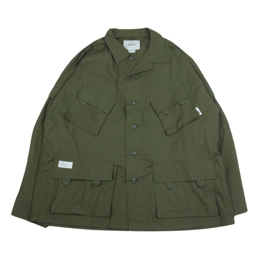 WTAPS ダブルタップス 21AW 212BRDT-SHM03 MODULAR LS COTTON RIPSTOP モジュラー コットン リップストップ 再構築 カモフラ 迷彩 切替 カーキ系 03【中古】