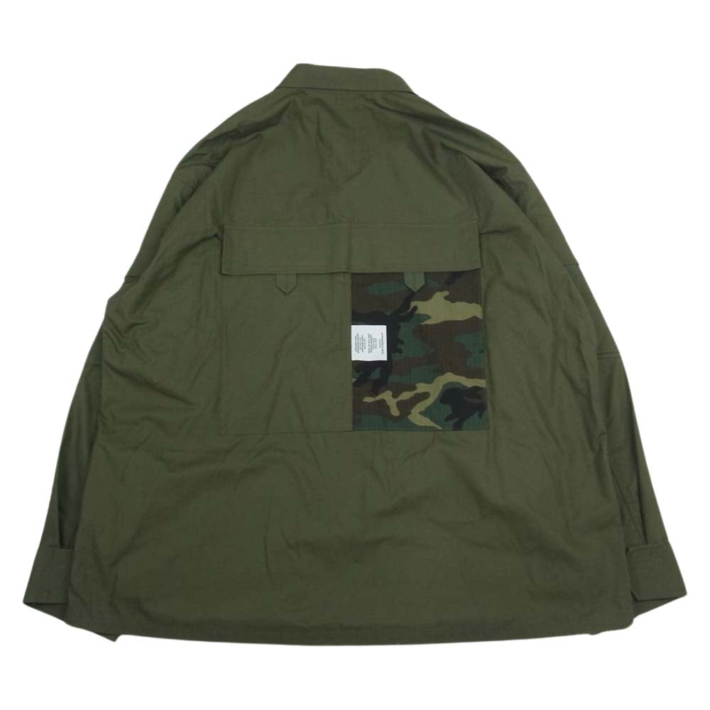 WTAPS ダブルタップス 21AW 212BRDT-SHM03 MODULAR LS COTTON RIPSTOP モジュラー コットン リップストップ 再構築 カモフラ 迷彩 切替 カーキ系 03【中古】
