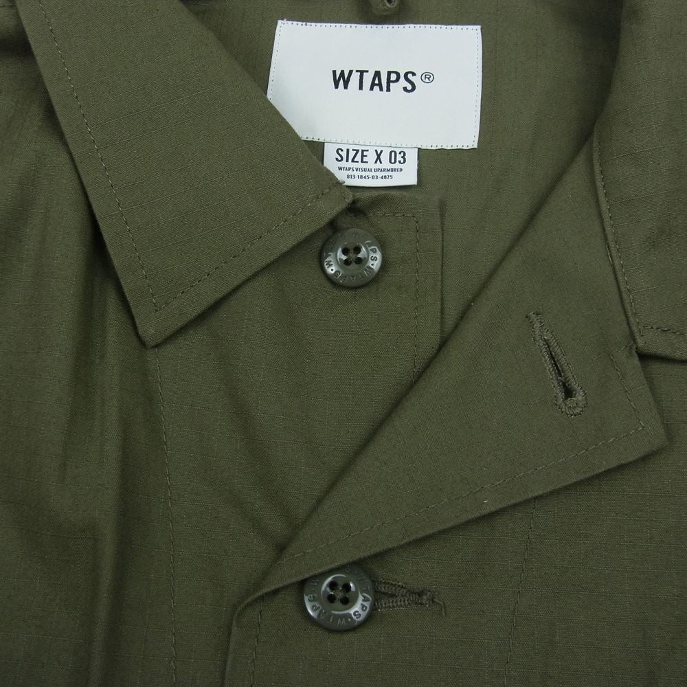 WTAPS ダブルタップス 21AW 212BRDT-SHM03 MODULAR LS COTTON RIPSTOP モジュラー コットン リップストップ 再構築 カモフラ 迷彩 切替 カーキ系 03【中古】