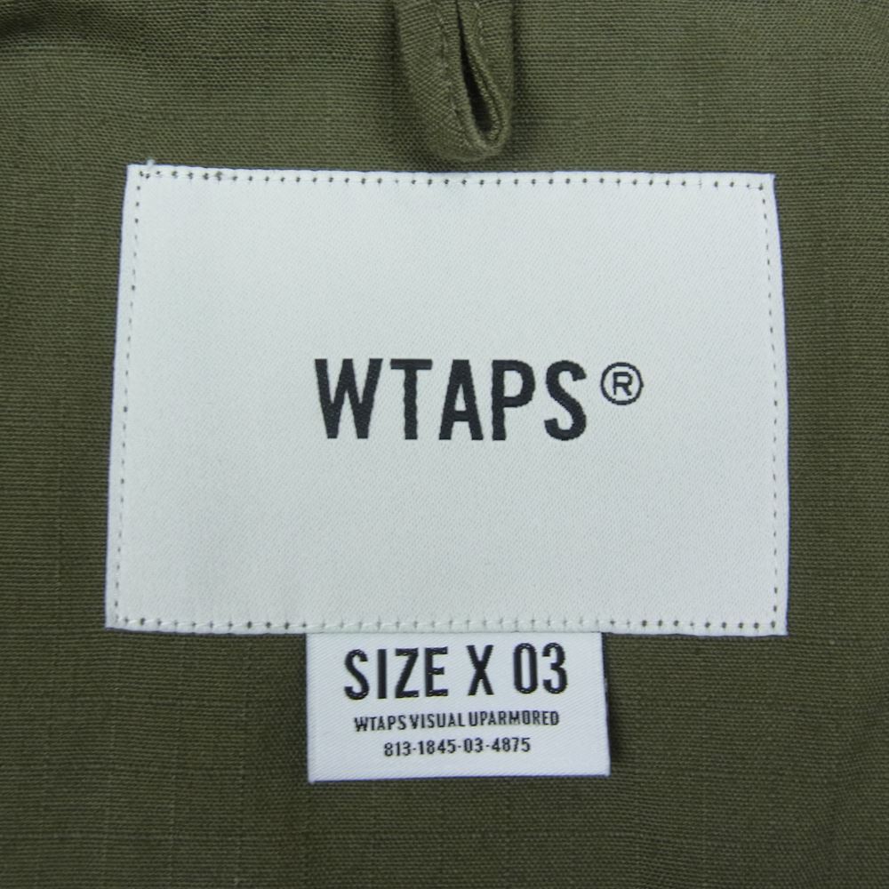 WTAPS ダブルタップス 21AW 212BRDT-SHM03 MODULAR LS COTTON RIPSTOP モジュラー コットン リップストップ 再構築 カモフラ 迷彩 切替 カーキ系 03【中古】