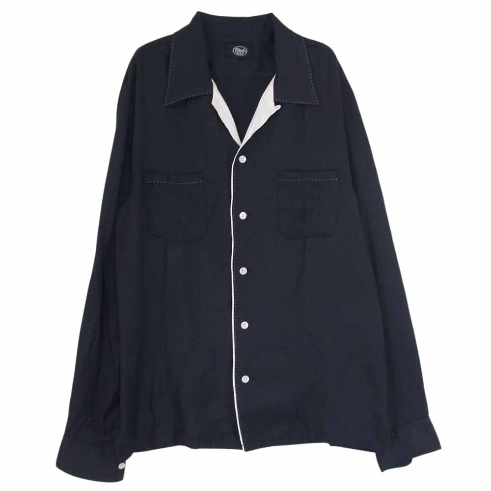 RUDE GALLERY ルードギャラリー Black Rebel ブラック レーベル レーヨン 長袖 オープンカラーシャツ ブラック系 M【中古】