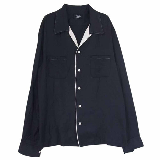 RUDE GALLERY ルードギャラリー Black Rebel ブラック レーベル レーヨン 長袖 オープンカラーシャツ ブラック系 M【中古】