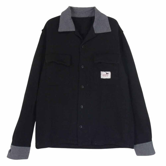 GANGSTERVILLE ギャングスタービル GSV-10-FW2-05 長袖 オープンカラー ニット シャツ ブラック系 M【中古】