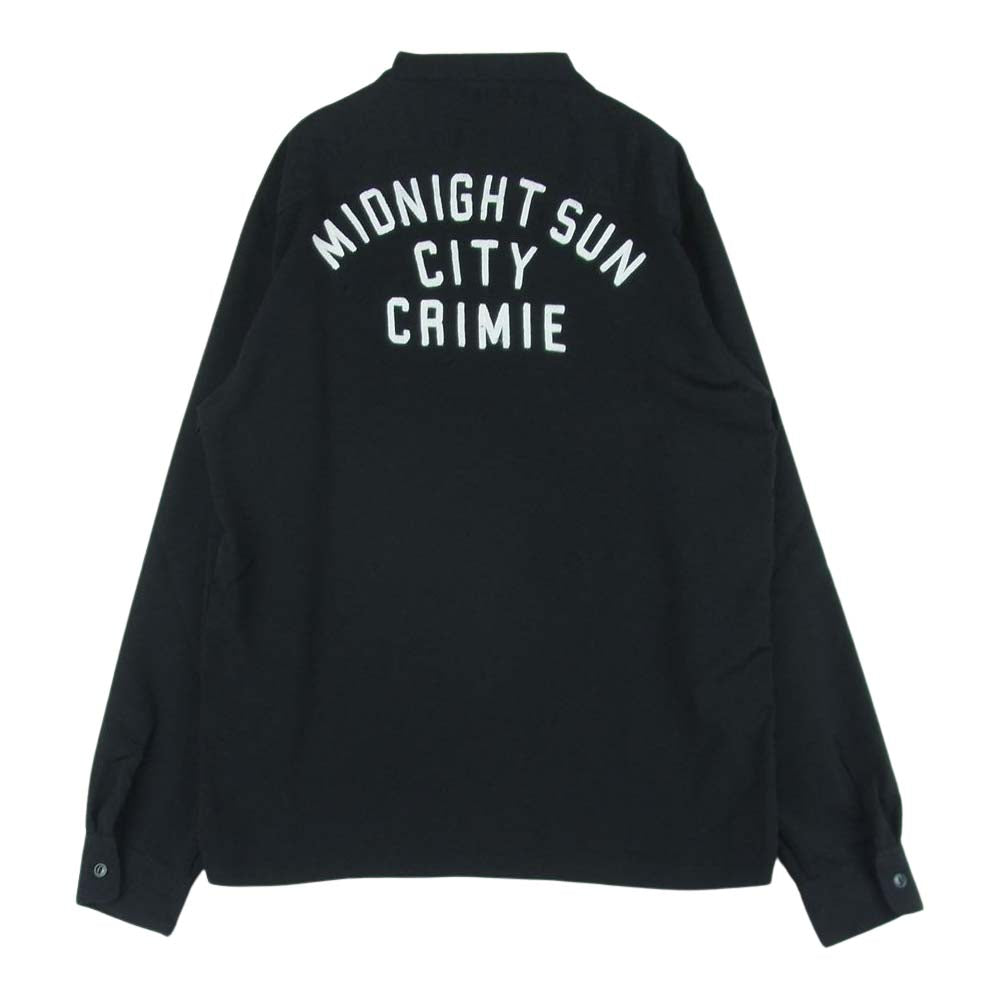 CRIMIE クライミー バック刺繍 オープンカラー 長袖 シャツ ポリエステル 日本製 ブラック系 L【中古】