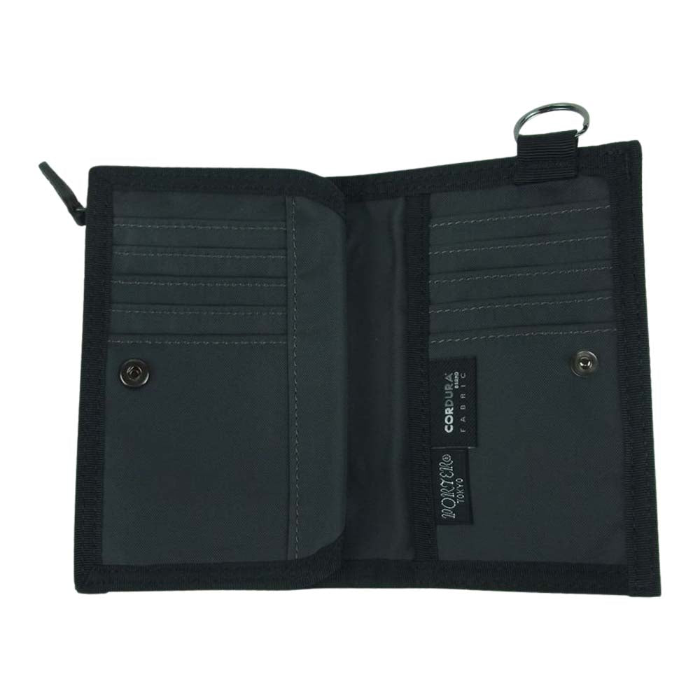 PORTER ポーター 653-09755 DILL WALLET M ディル 2つ折り ウォレット 財布 Lサイズ ブラック系【美品】【中古】