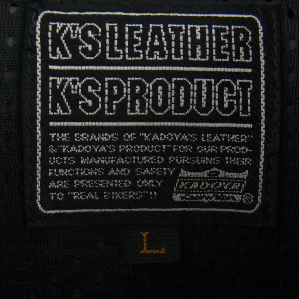 KADOYA カドヤ エルボー&ショルダー&背面プロテクター着脱式 ホースハイド レザー ライダース ジャケット ブラック系 L【中古】