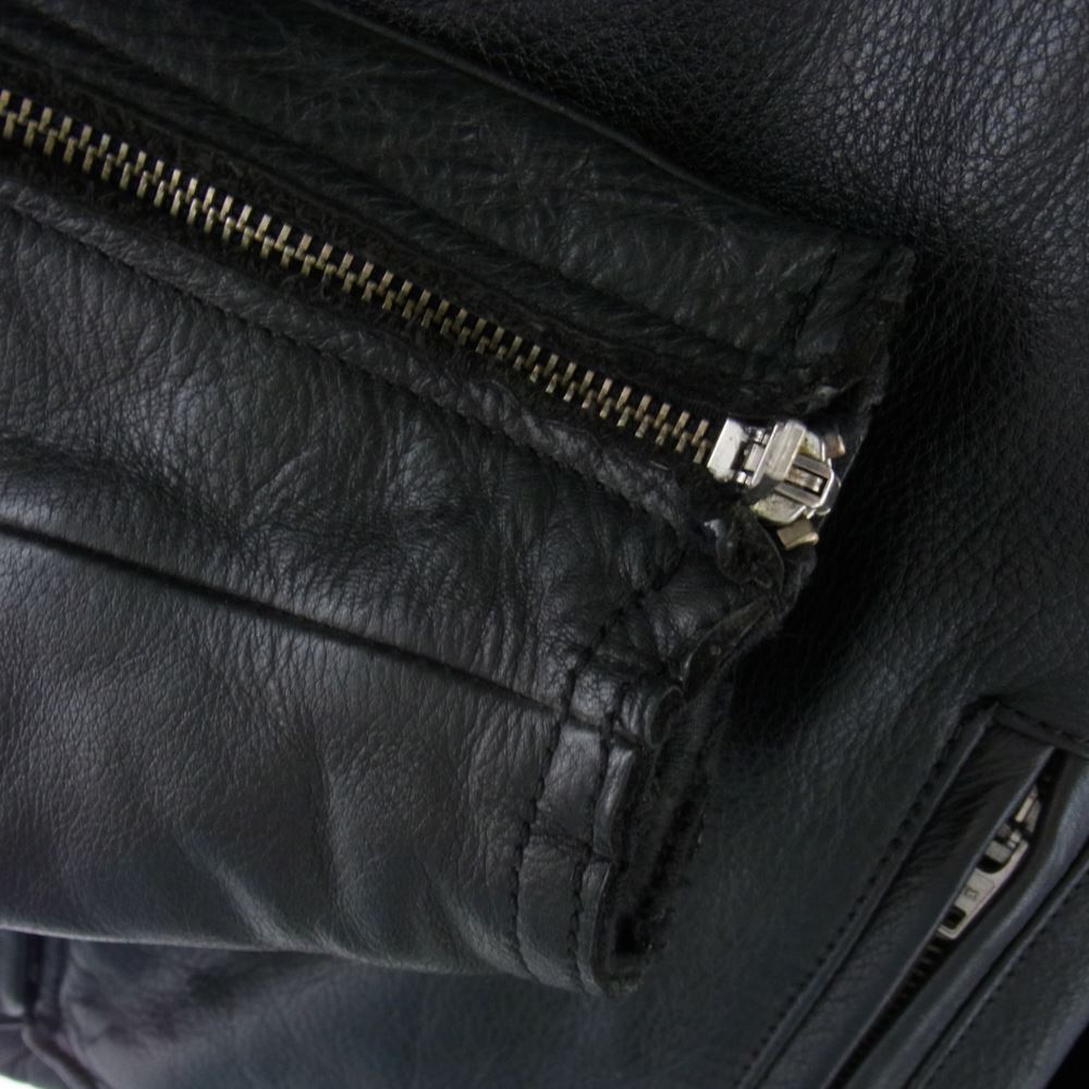 KADOYA カドヤ エルボー&ショルダー&背面プロテクター着脱式 ホースハイド レザー ライダース ジャケット ブラック系 L【中古】