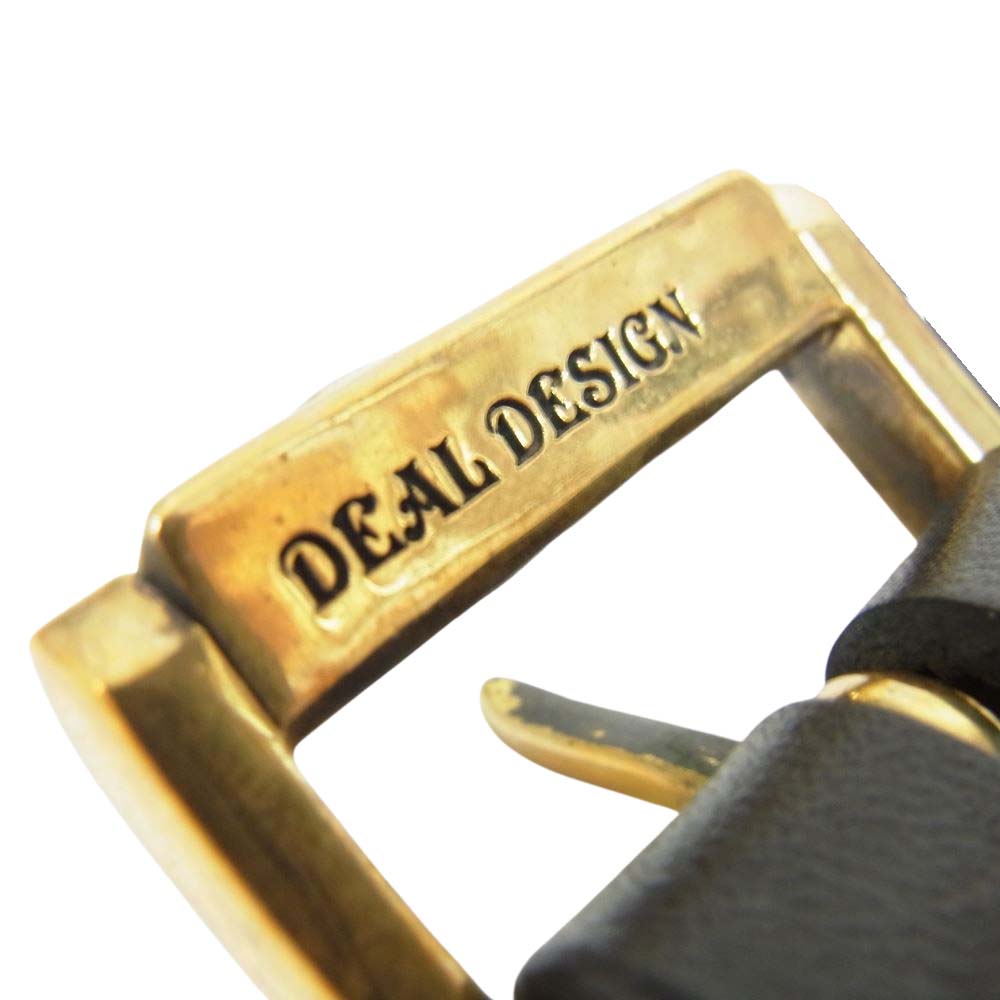 DEAL DESIGN ディールデザイン ゴールドバックル レザーベルト ブラック系【中古】