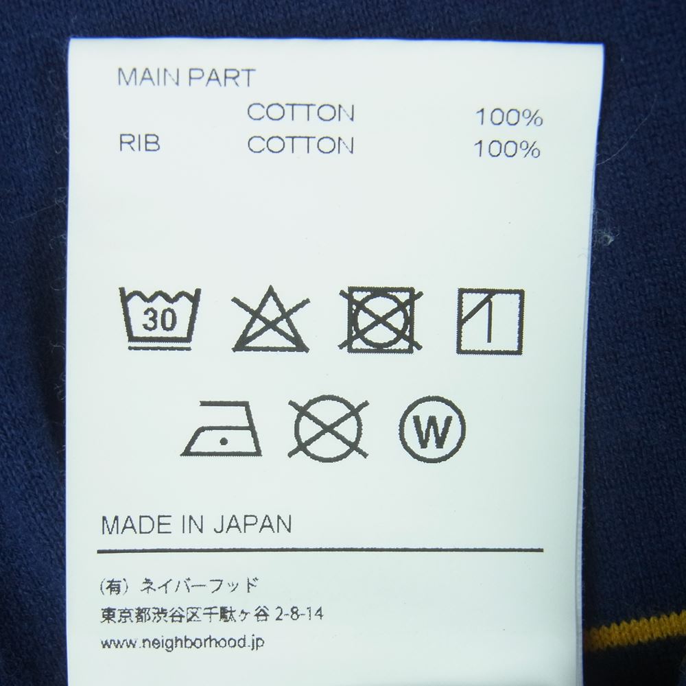 NEIGHBORHOOD ネイバーフッド 23SS 231FPNH-CSM08 BORDER CREWNECK SS ボーダー クルーネック 半袖 Tシャツ ネイビー系 L【中古】