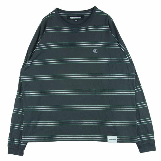 NEIGHBORHOOD ネイバーフッド 23SS 231FPNH-CSM07 BORDER CREWNECK LS ボーダー クルーネック ロング スリーブ カットソー グレー系 L【中古】