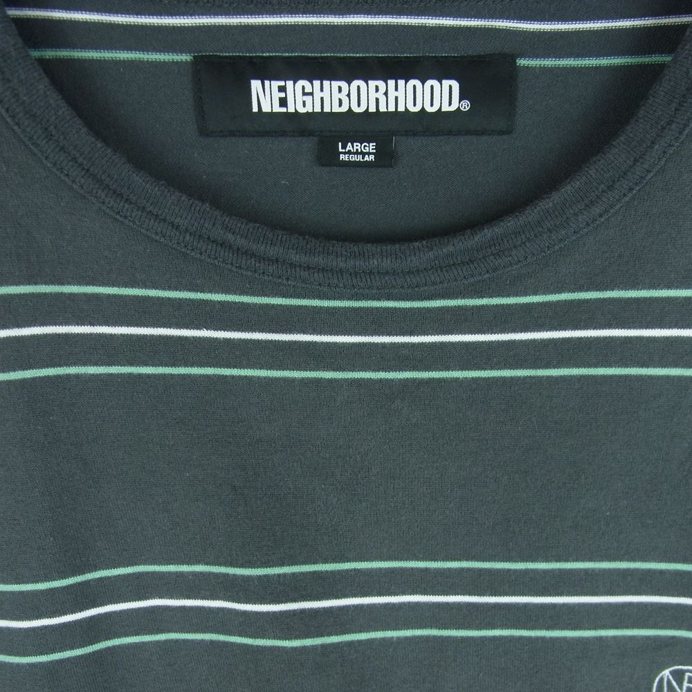 NEIGHBORHOOD ネイバーフッド 23SS 231FPNH-CSM07 BORDER CREWNECK LS ボーダー クルーネック ロング スリーブ カットソー グレー系 L【中古】