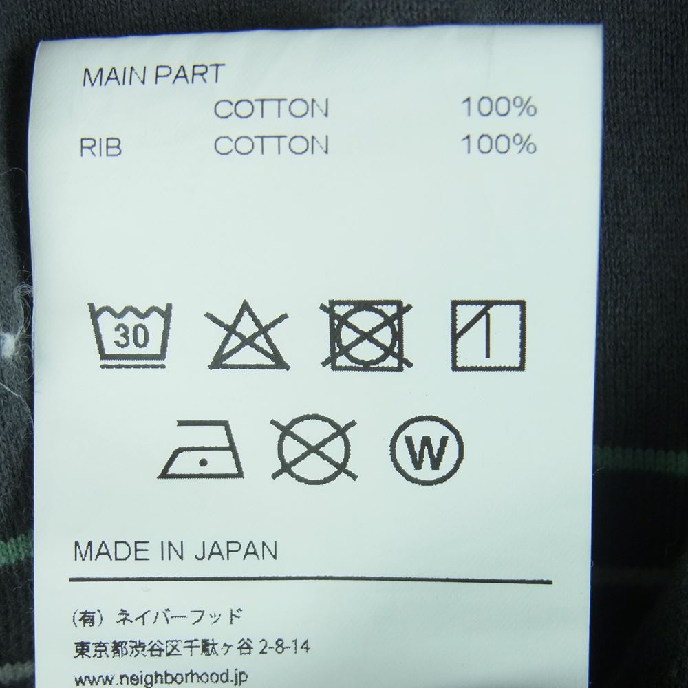 NEIGHBORHOOD ネイバーフッド 23SS 231FPNH-CSM07 BORDER CREWNECK LS ボーダー クルーネック ロング スリーブ カットソー グレー系 L【中古】