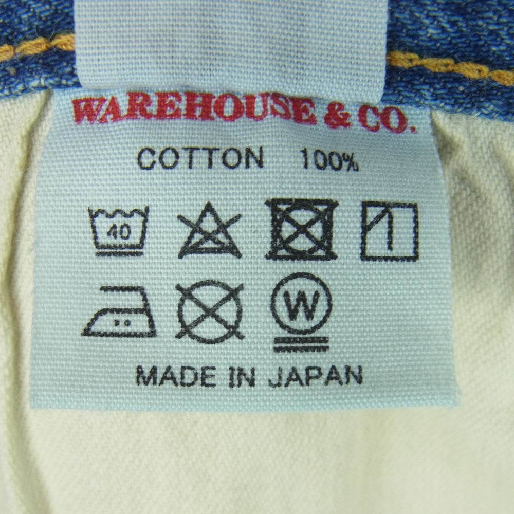 WAREHOUSE ウエアハウス Lot.1105 BEAMS PLUS ビームスプラス 別注 2ND-HAND セコハン デニム パンツ インディゴブルー系 W34 L29【中古】
