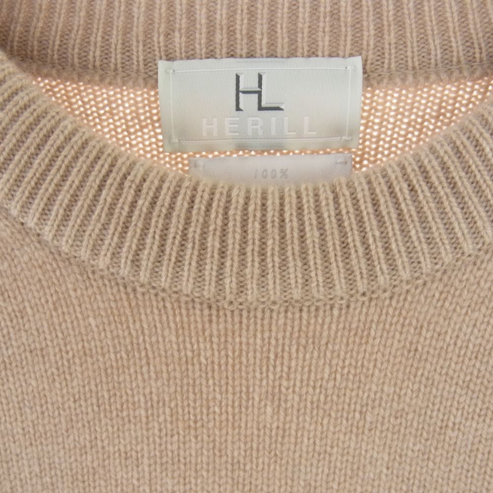 ヘリル 20-080-HL-8000-3 GOLDENCASH PULLOVER ピュアカシミヤ100％ ゴールデンキャッシュ カシミヤ ニット セーター ベージュ系 １【中古】