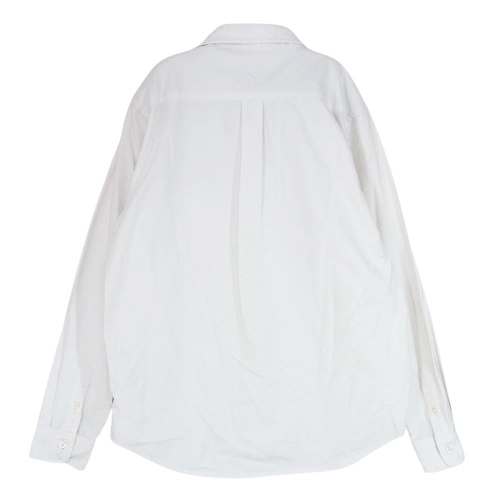 STUSSY ステューシー RN94974CA28269DAB ロゴ プリント オックスフォード 長袖 シャツ オフホワイト系 L【中古】