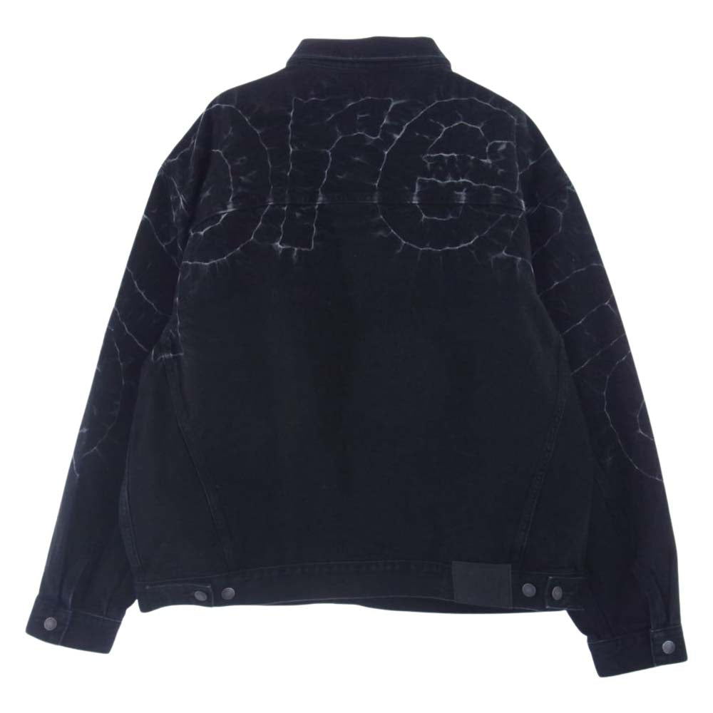 Supreme シュプリーム 23SS Dyed Logo Shibori Denim Trucker Jacket シボリ デニム トラッカージャケット ブラック系 XL【美品】【中古】