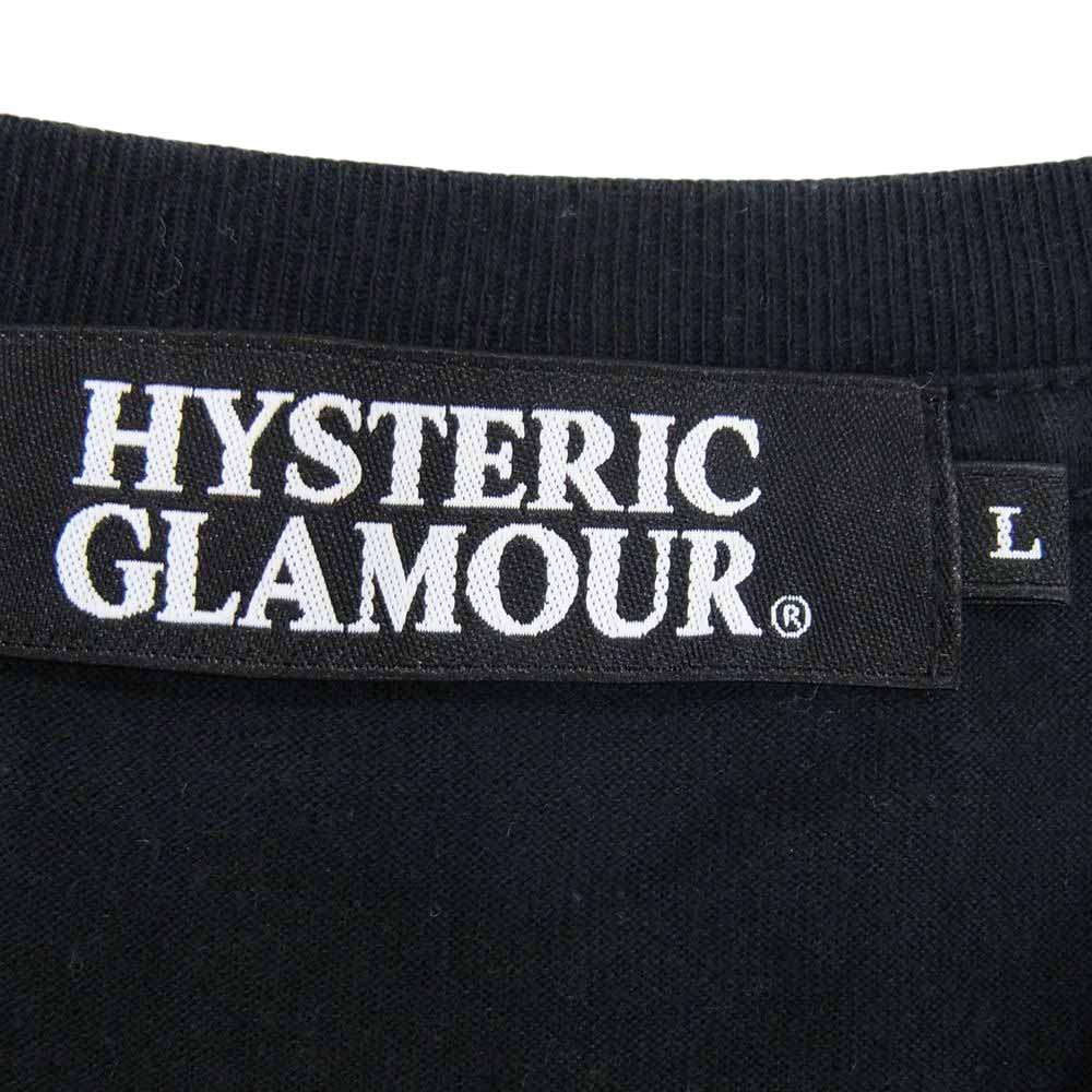 HYSTERIC GLAMOUR ヒステリックグラマー 4CL-5413 ENDLESS PARTY エンドレスパーティ ガールプリント 長袖  Vネック Tシャツ ブラック系 L【中古】