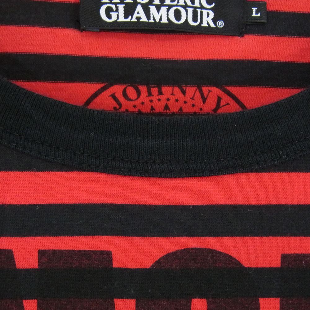 HYSTERIC GLAMOUR ヒステリックグラマー 4CL-5423 RAMONES ラモーンズ ボーダー 長袖 Tシャツ レッド系 L【中古】