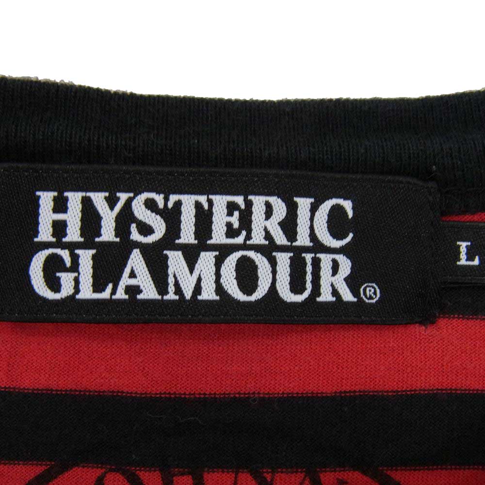 HYSTERIC GLAMOUR ヒステリックグラマー 4CL-5423 RAMONES ラモーンズ ボーダー 長袖 Tシャツ レッド系 L【中古】