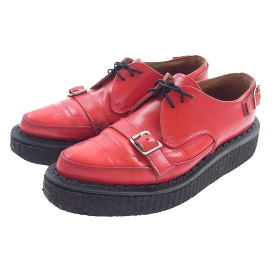 GEORGE COX ジョージコックス 1734-102 × Anotheryouth アナザーユース モンクストラップ ラバーソール レッド系 ブラック系 UK8【中古】