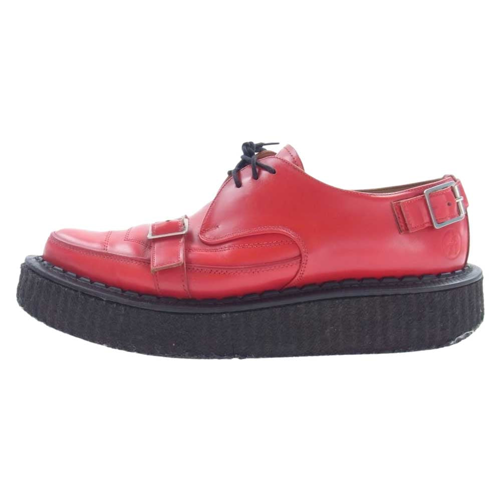 GEORGE COX ジョージコックス 1734-102 × Anotheryouth アナザーユース モンクストラップ ラバーソール レッド系 ブラック系 UK8【中古】