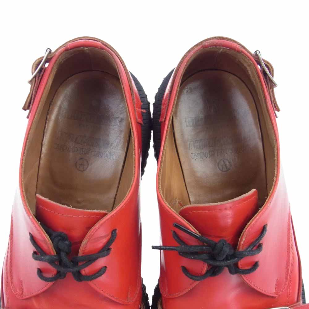 GEORGE COX ジョージコックス 1734-102 × Anotheryouth アナザーユース モンクストラップ ラバーソール レッド系 ブラック系 UK8【中古】