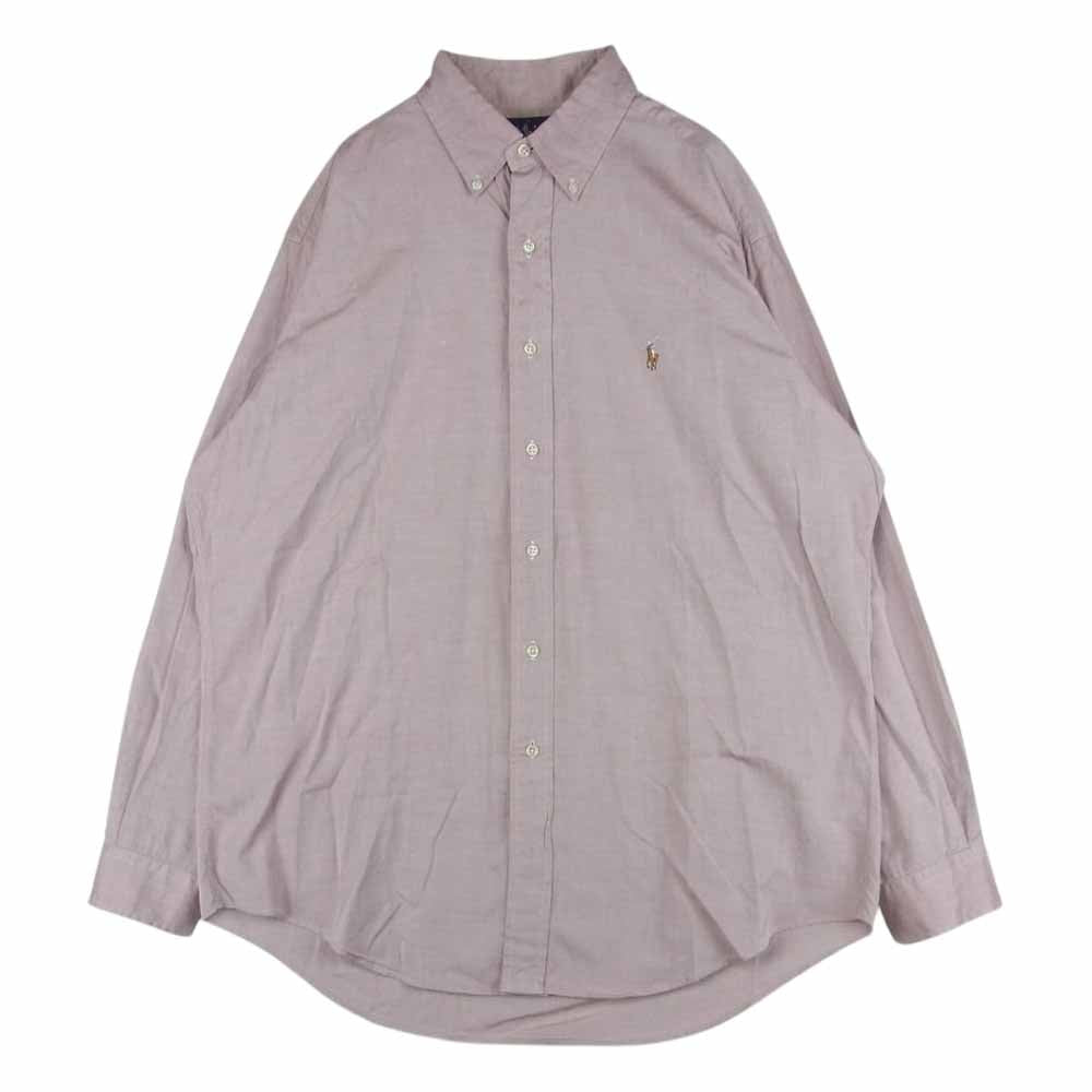 RALPH LAUREN ラルフローレン BD ボタンダウン 長袖 シャツ 香港製 ピンク系 16【中古】