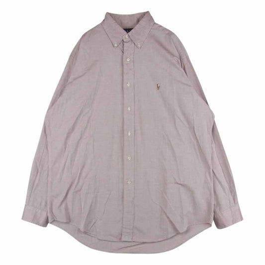 RALPH LAUREN ラルフローレン BD ボタンダウン 長袖 シャツ 香港製 ピンク系 16【中古】