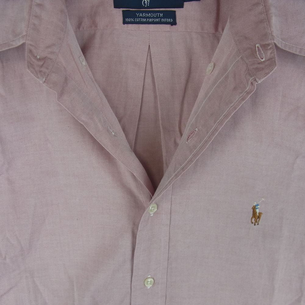 RALPH LAUREN ラルフローレン BD ボタンダウン 長袖 シャツ 香港製 ピンク系 16【中古】