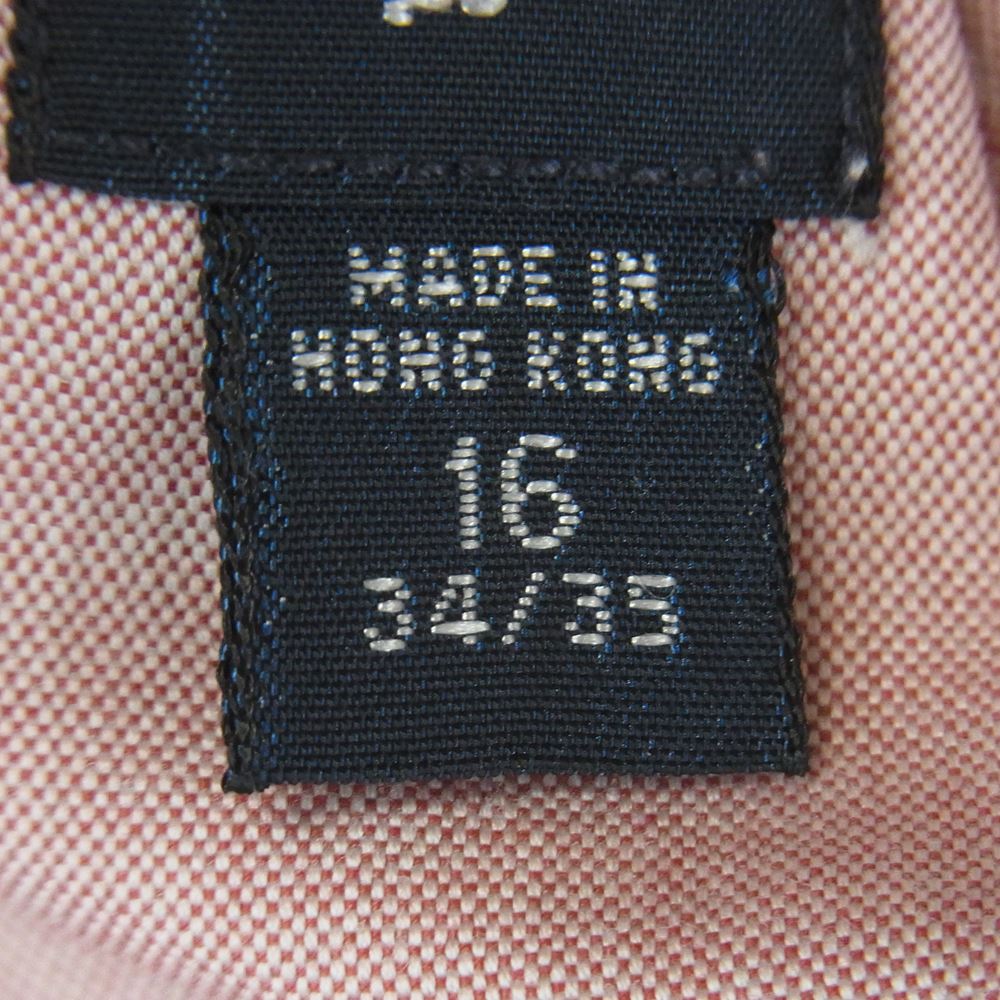 RALPH LAUREN ラルフローレン BD ボタンダウン 長袖 シャツ 香港製 ピンク系 16【中古】