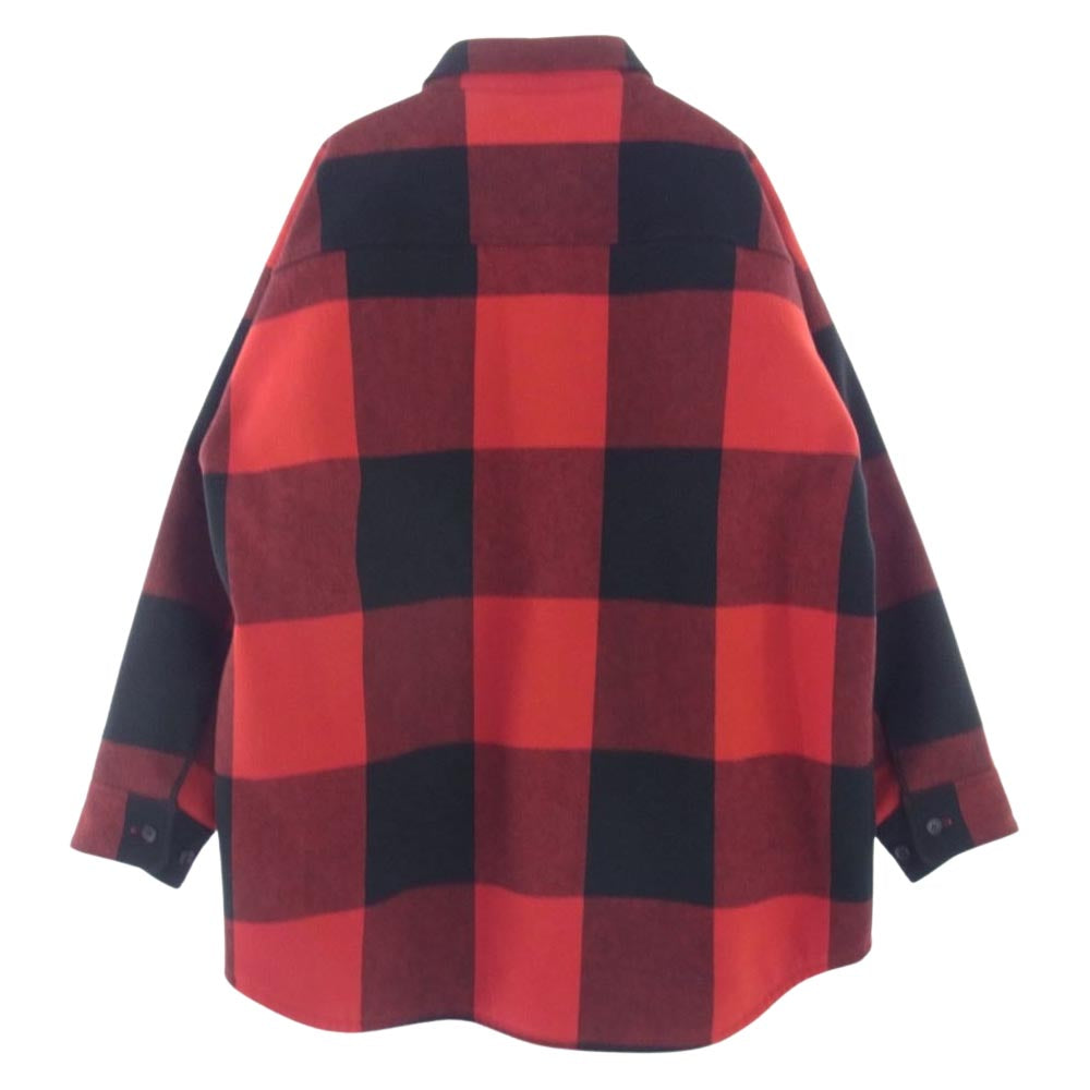 ダブレット 18AW 18AW13CO25 OVERSIZED BONDING BUFFALO CHECK オーバーサイズ ボンディング バッファロー チェックシャツ ジャケット レッド系 M【中古】